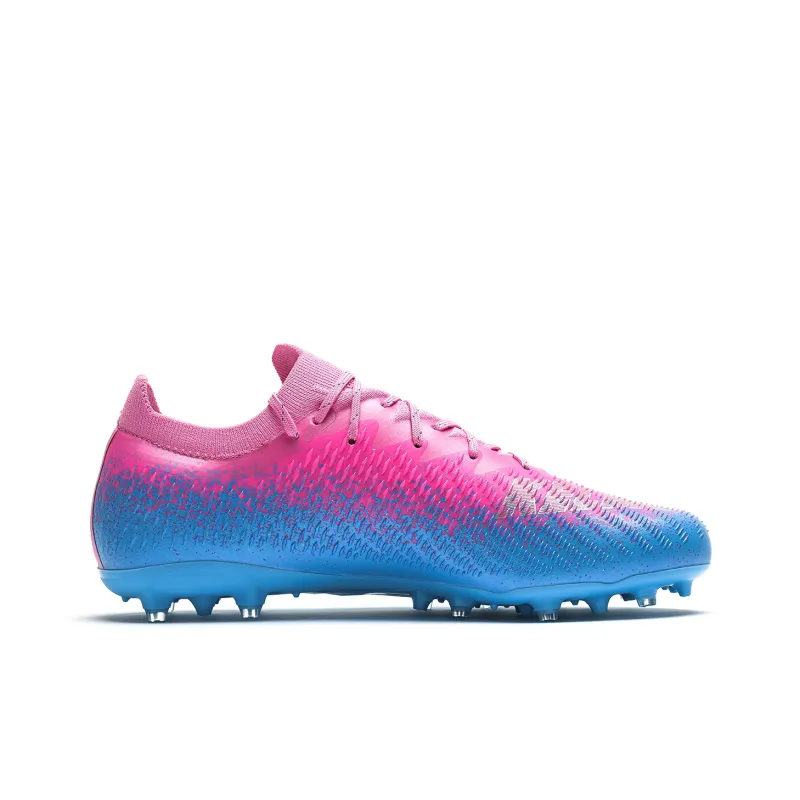 KELME Lightning 2.5 MG Rubber Short Studs Cushioned Slip Resistant Abrasion Resistant Soccer Shoes Unisex Pink Blue-1