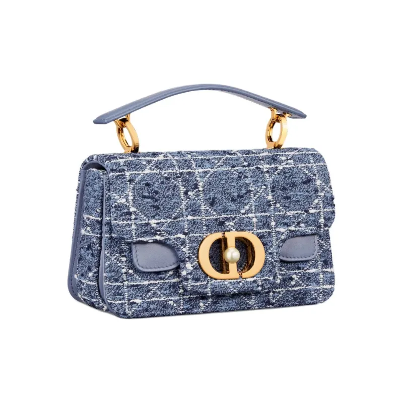 DIOR Cotton Crossbody Handbags Mini Women's Denim Blue-1