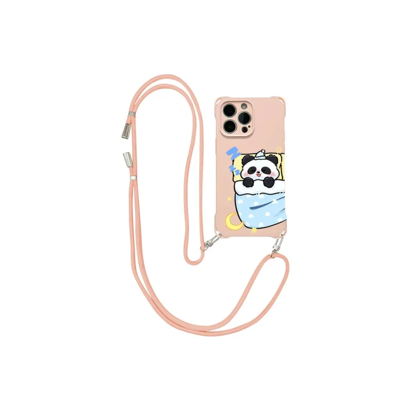 Sen Dog Silicone Material Square Lanyard Niche Cute Phone Cases Compatible With Apple 16 Pro Max/Pro/Plus/15/14/13-14