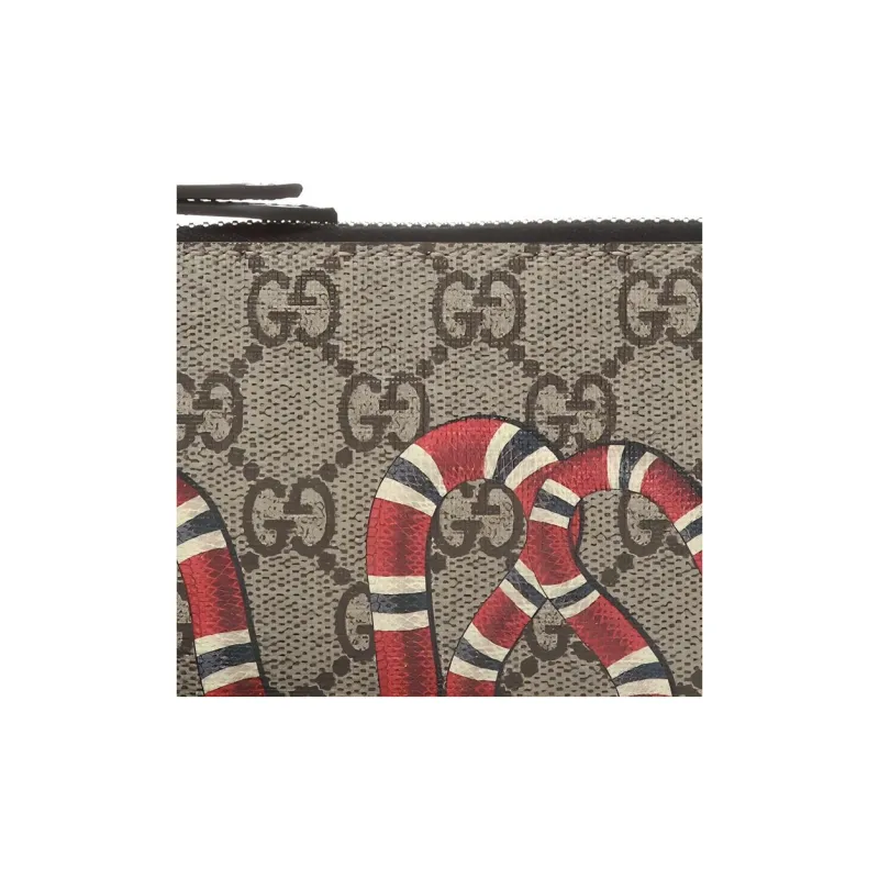 GUCCI Canvas With Leather Cell Phone Pouch Clutch Regular Men's Ebony-3