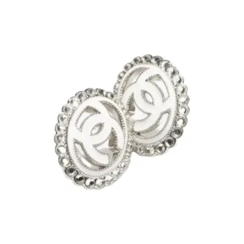 CHANEL Stud Earrings Women's Silver