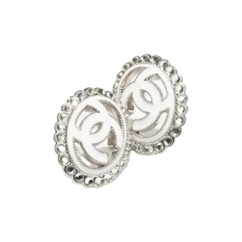 CHANEL Stud Earrings Women's Silver-0