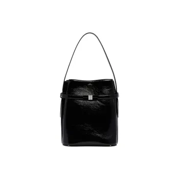 TOTEME Leather Bucket Bag Handbag Women's Black