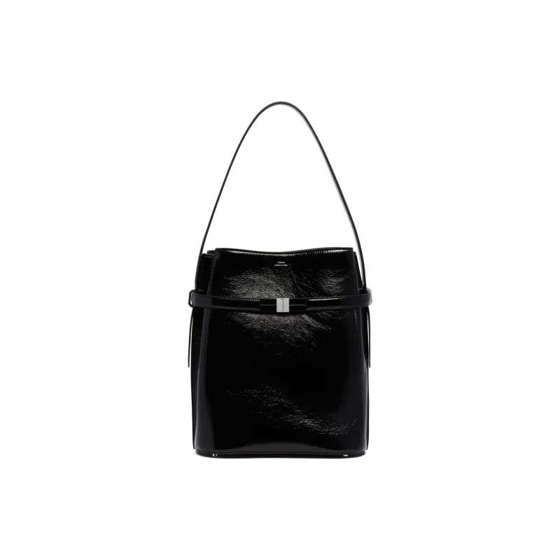 TOTEME Leather Bucket Bag Handbag Women's Black-0