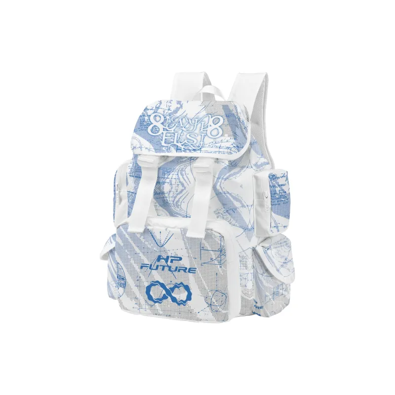 8atheist Polyester Backpack Regular Unisex White-1