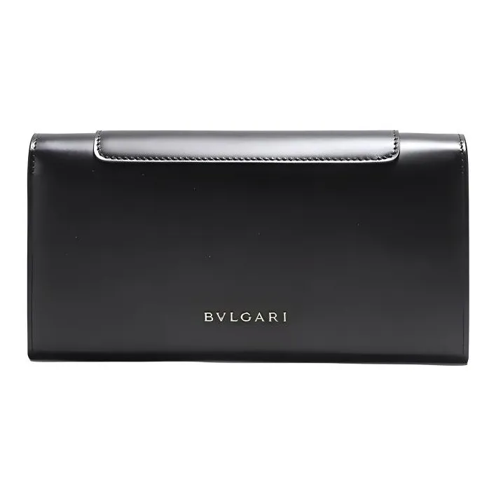 BVLGARI SERPENTI Cow Leather Wallet Women's Black-1