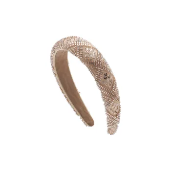 ROYALSASA Acrylic Beads Sequins Acrylic Bottom Clamp Headbands Women's