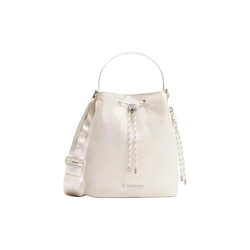 Lululemon Recycled Nylon Bucket Bags Shoulder Bag Crossbody Bag Handbag Regular Women's Light Ivory With Silver Accents