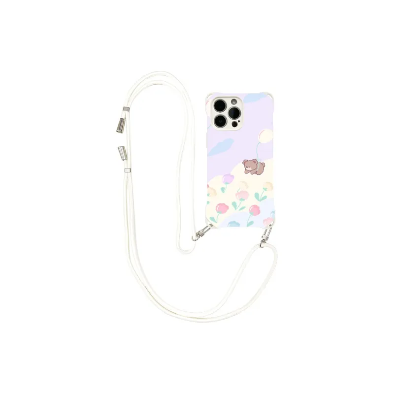Sen Dog Silicone Material Cute Square Lanyard Crossbody Phone Cases Compatible With IPhone 16 Pro Max/Pro/Plus/15/14/13-8