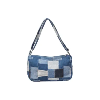 Land Gulls Denim Shoulder Bag Crossbody Bag Medium Size Unisex Black/Blue/Brown