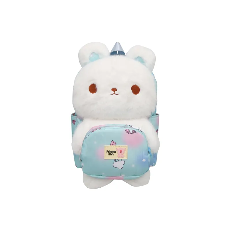 RUIPAI Nylon Plush Backpack Regular Women's Blue/Beige Yellow/Light Pink/Dark Pink-1