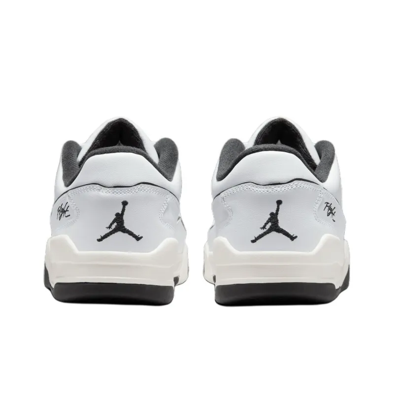 Jordan FLIGHT COURT Anti Slip Wear Resistant Low Top Vintage Basketball Shoes Unisex White Black-4