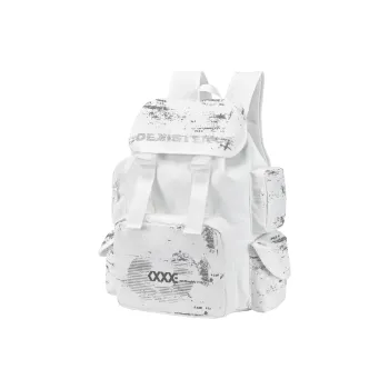 COEXISTENCE Polyester Stain Resistant Water Repellent Backpack Travel Bag Regular Unisex White