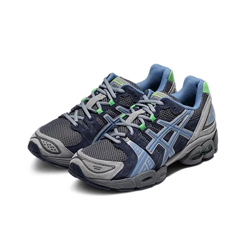 Asics GEL Nimbus 9 Cushioning Breathable Height Increasing Rebound Mid Top Casual Shoes Unisex Gray Blue-1