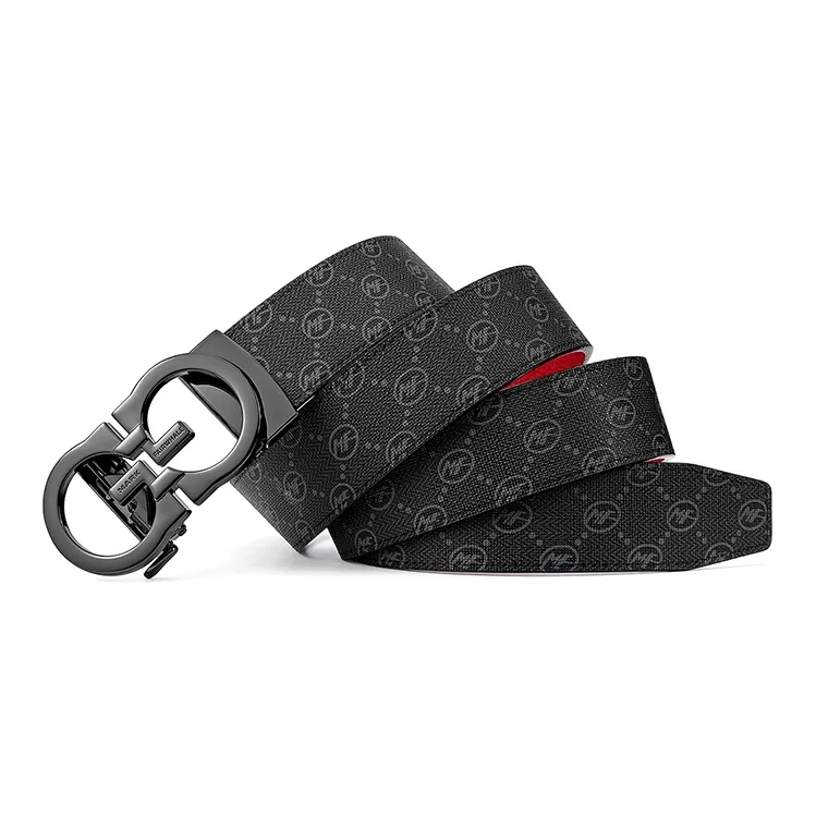 FAIRWHALE Pvc Leather Belts Men's Width 3.5CM-2
