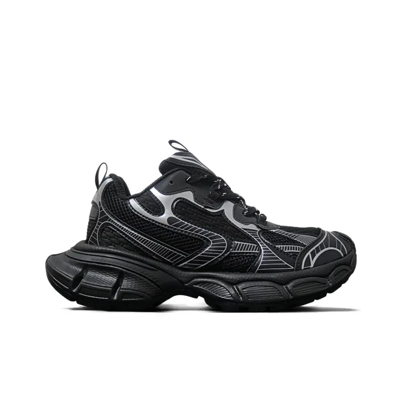 Hong Kong Meng Chunky Sneakers Unisex Low Top Silver-2