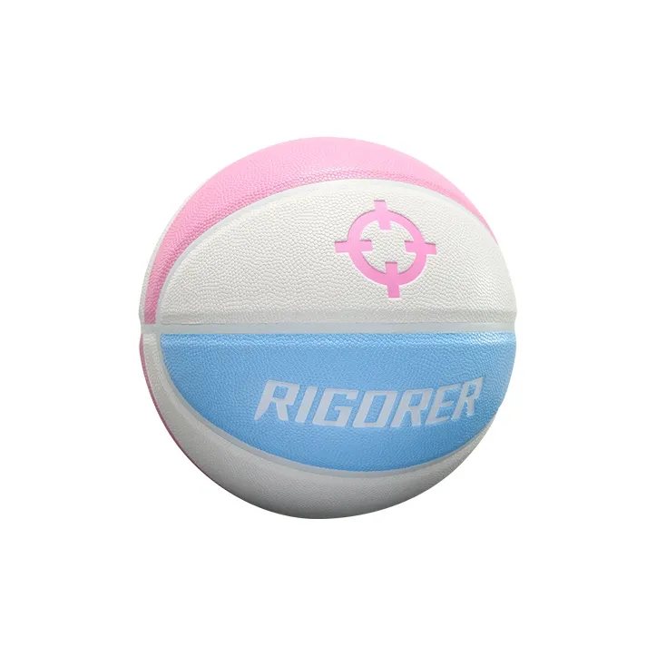 RIGORER PU Basketball Macaron Color Scheme Pink Blue White Size 7 Size 6 Size 5 Ball Street Training Competition-1