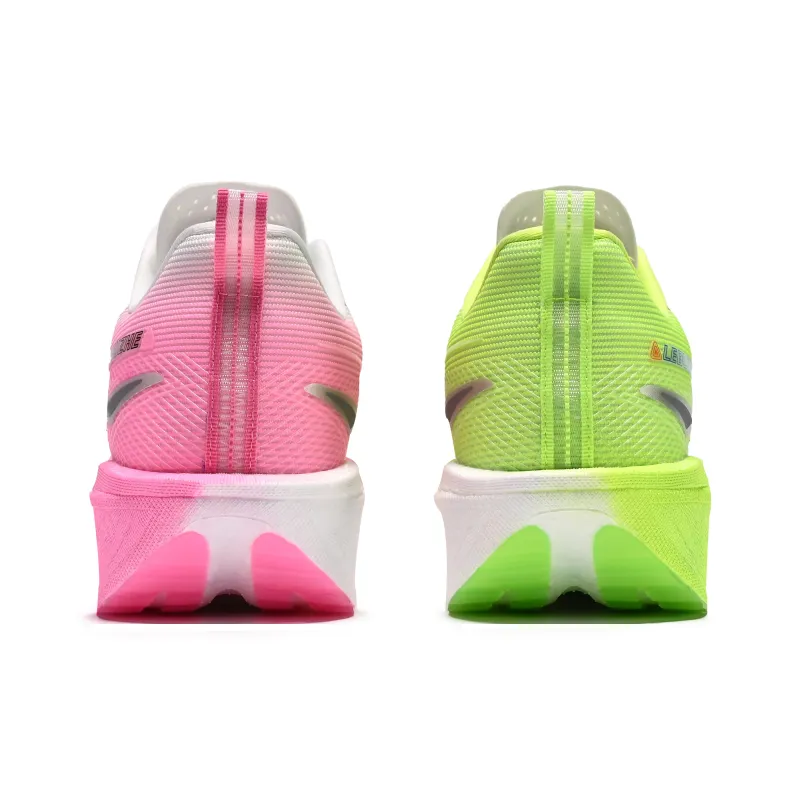 LEBUZHE Low Top Running Shoes Unisex Cherry Blossom Lime Mismatched-3