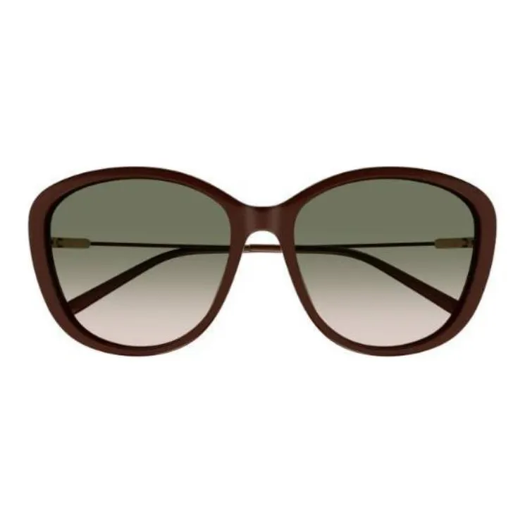 Chloe Plastic Oval Sunglasses Women's Dark Brown-1