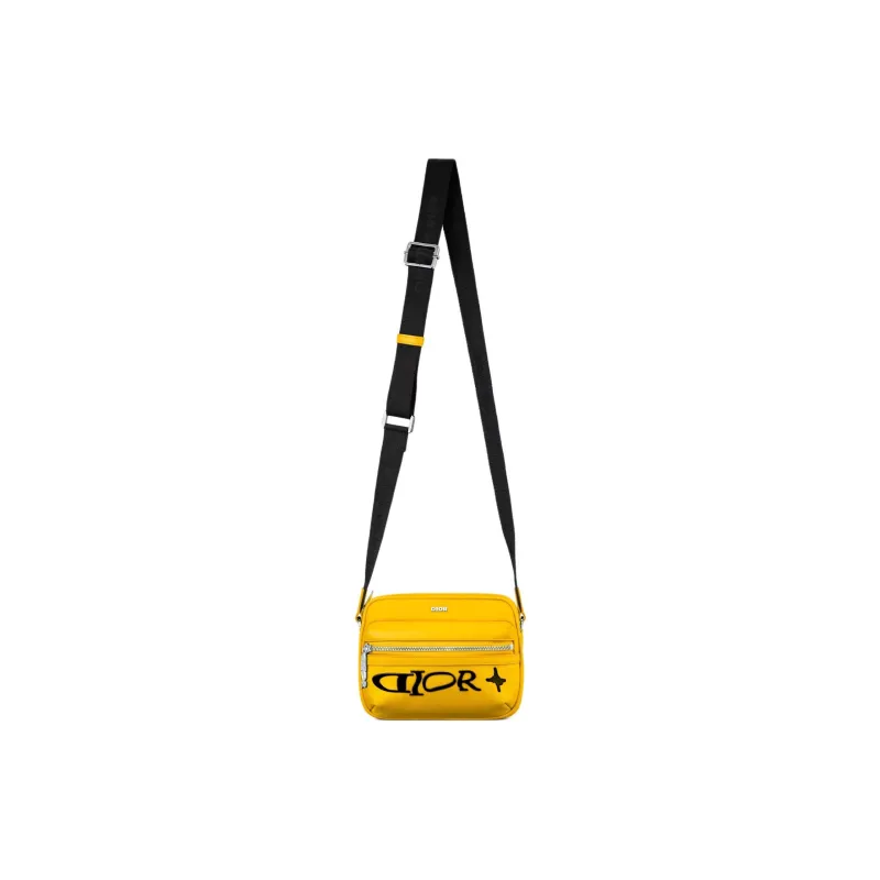 DIOR Technical Fabric Messenger Bag, Shoulder Bag, Crossbody Bag Mini Men's Yellow-1