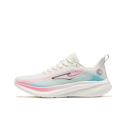Erke Lightweight Cushioning Rebound Low Top Running Shoes Men's Microcrystalline White Peach Blossom Pink