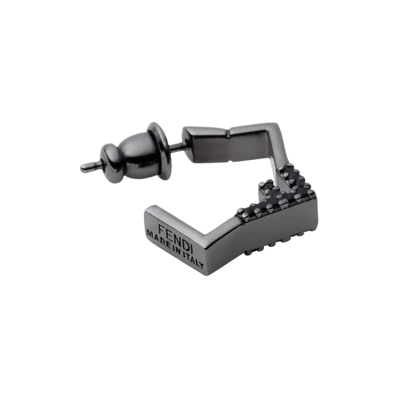 FENDI Metal Earrings Men's Black-0