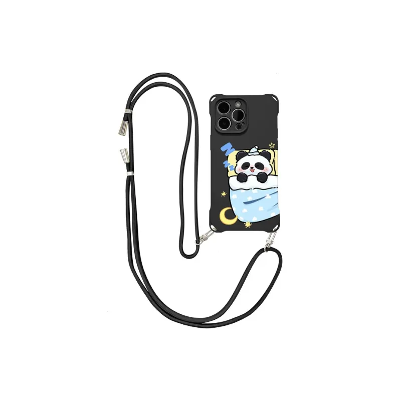 Sen Dog Silicone Material Square Lanyard Niche Cute Phone Cases Compatible With Apple 16 Pro Max/Pro/Plus/15/14/13-10