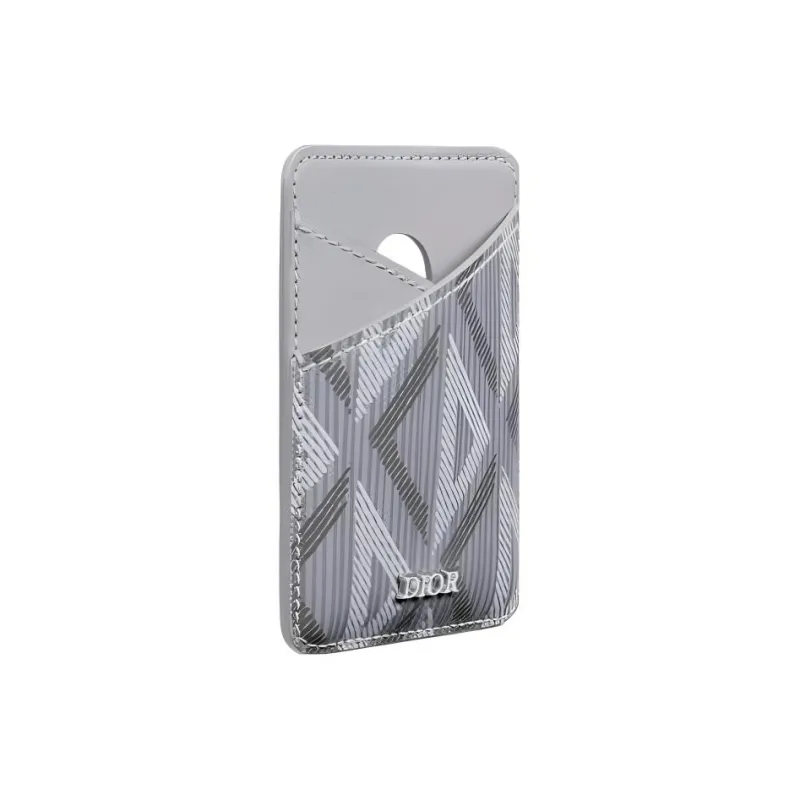 DIOR Canvas With Leather Detail Card Holder Regular Men's Dio Gray-1