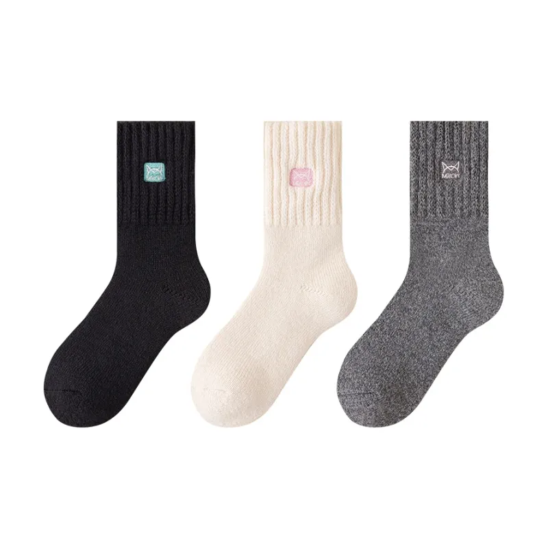 MIIOW Mid Calf Socks Women's 3 Pack-0