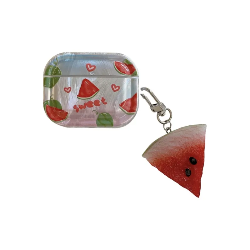 Baohuguang Compatible With AirPods 1/pro/3 TPU Ins Summer Refreshing Watermelon High Value Appearance Headphone Cases-2