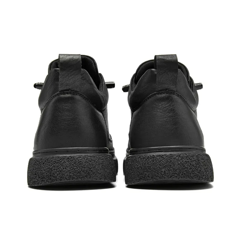 HLA Men's Casual Shoes Men Mid Top Black/Brown-4