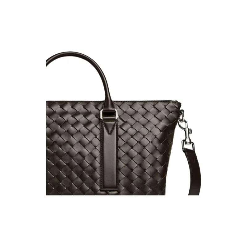 Bottega Veneta Calfskin Portable One Shoulder Crossbody Briefcases Men's Gummies-3