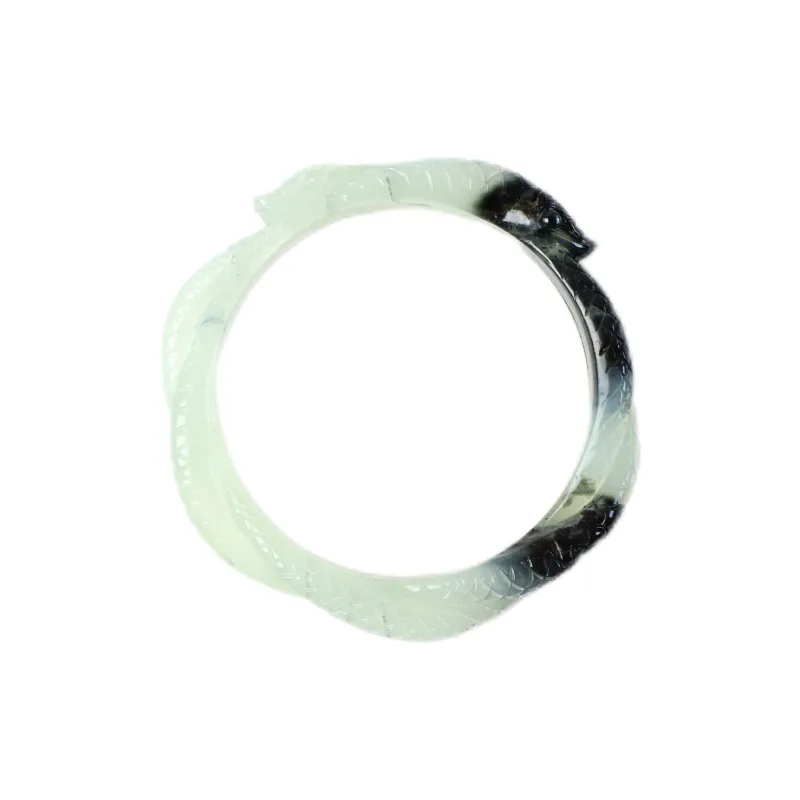 South Asia Natural Serpentine Jade Bangles Unisex-3