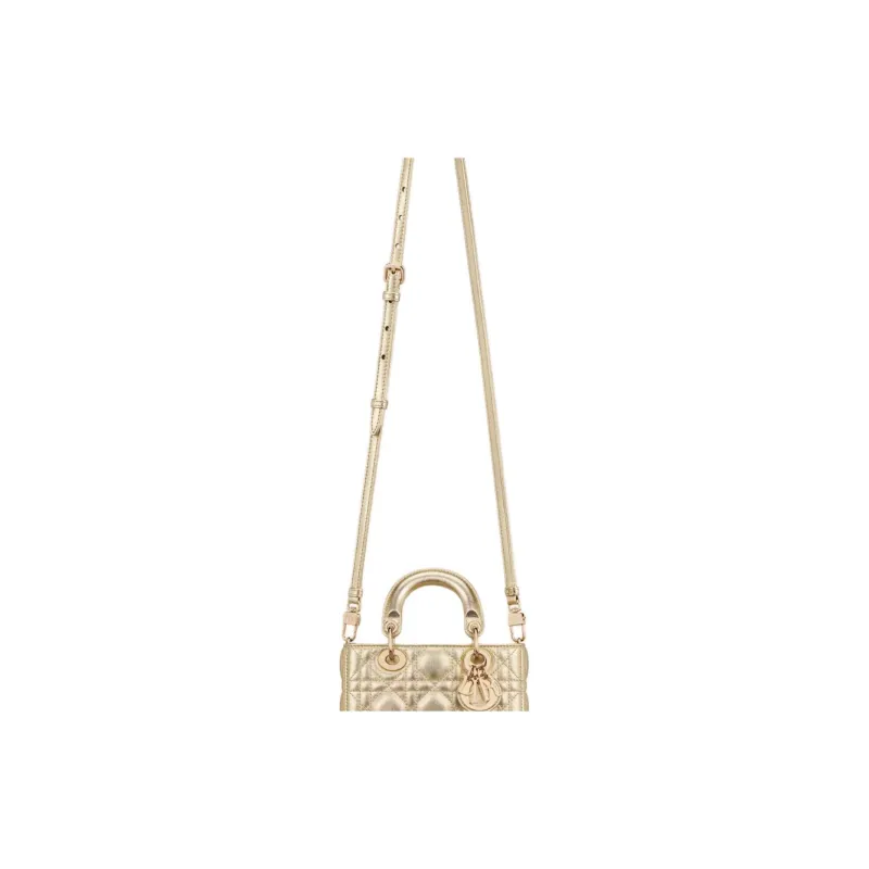 DIOR Lady D JOY Cow Leather Shoulder Bag, Crossbody Bag, Handbag Extra Mini Women's Gold-6
