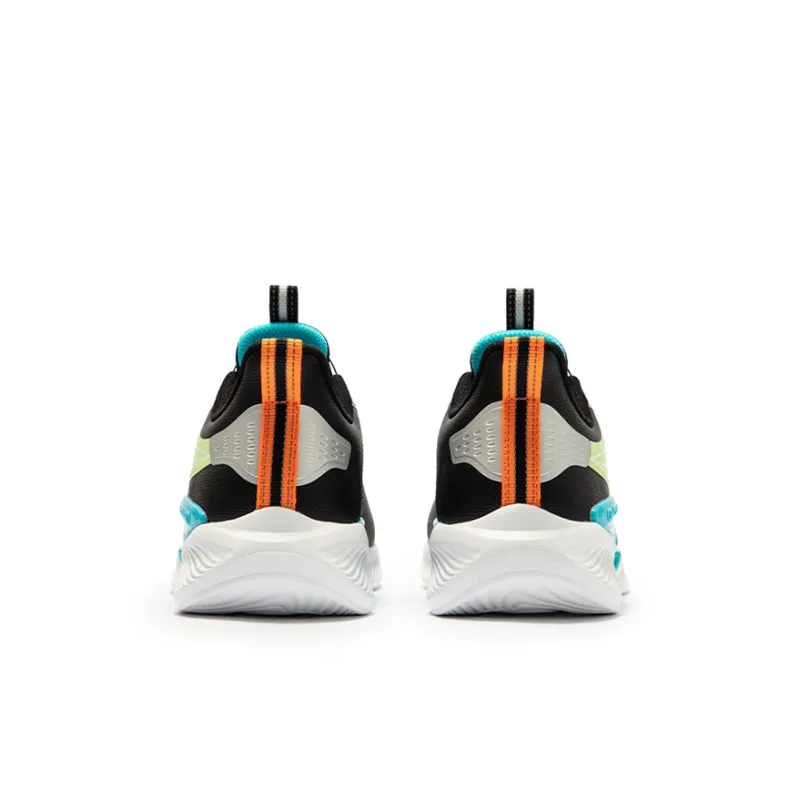 XTEP Qing Feng 5.0 Anti Slip Wear Resistant Low Top Kids' Running Shoes Black Silver Kids'-2