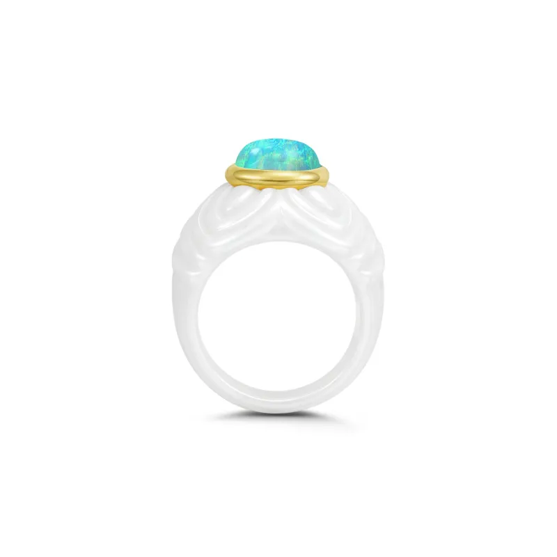 M`GARDEN 925 Silver Ceramic Rings Women's-9