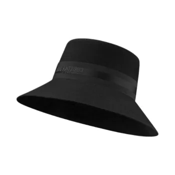 DIOR Rabbit Fur Felt Bucket Hats Women's Black