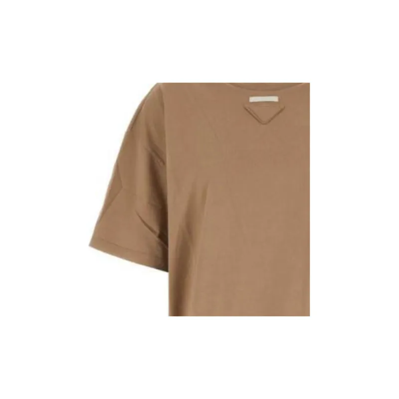 PRADA Logo Triangle Crewneck T Shirt-5