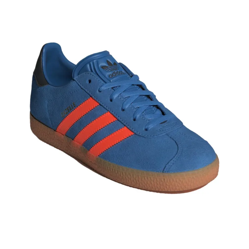 Adidas Originals GAZELLE Anti Slip Wear Resistant Low Top Kids' Skateboarding Shoes Blue/Orange/Black Teenagers-2
