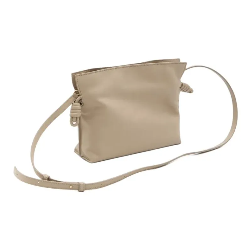 LOEWE Flamenco Calfskin Clutch Bag Over The Shoulder Mini Women's Beige-1