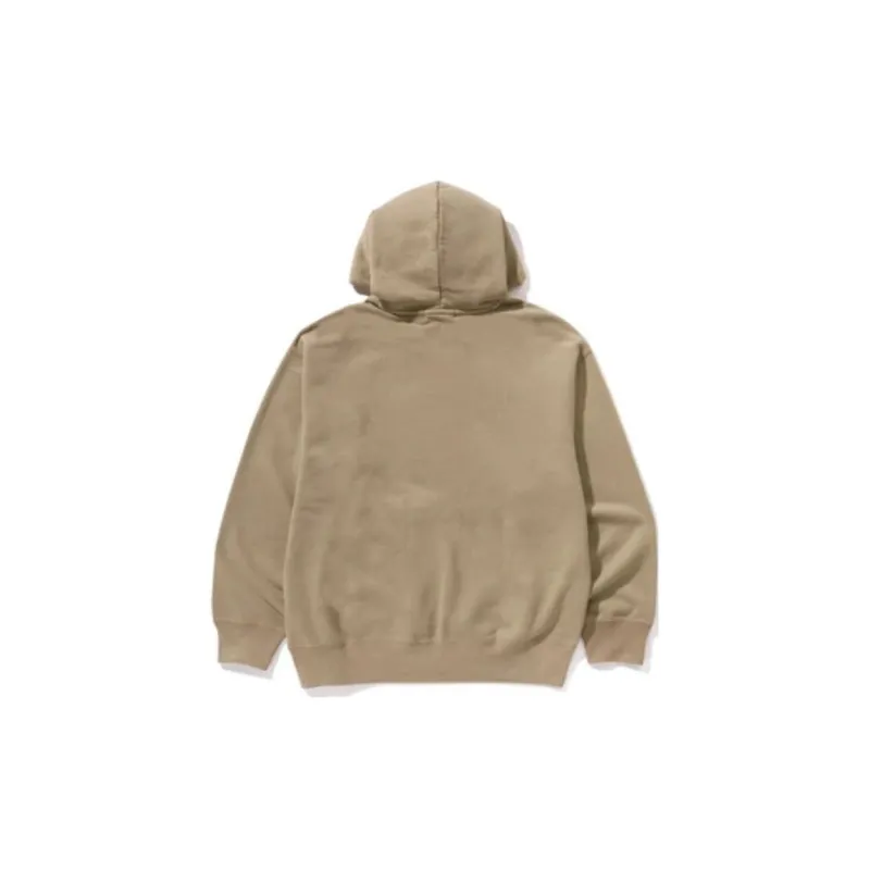 A BATHING APE Garment Dye Bathing Ape Logo Relaxed Fit Pullover Hoodie-4