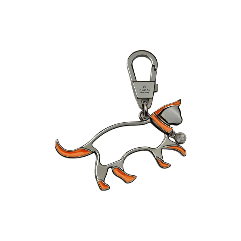 GUCCI Metal Keychain Bag Accessory Unisex Silver-0