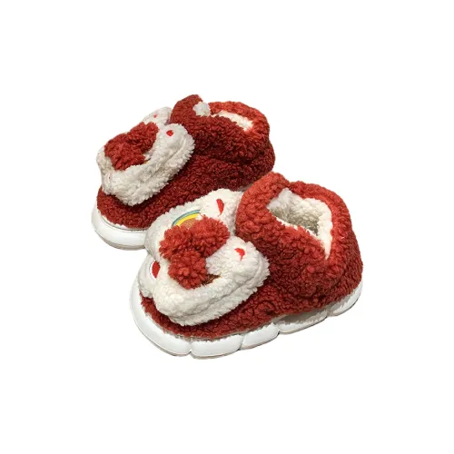 Yalu High Heel Wake Lion Cotton Slippers Winter Indoor Home Fleece-Lined Platform Slip-Resistant Couple Slipper Shoes