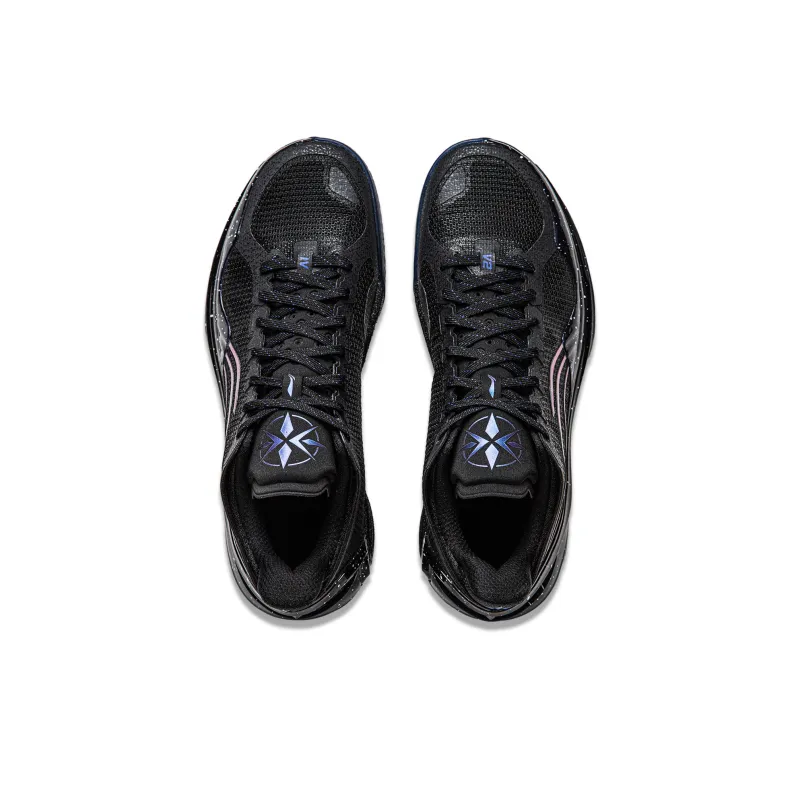 LiNing Blade 4V2 Cushioning Slip Resistant Support Lightweight Rebound Low Top Basketball Shoes Men's Black Purple-3