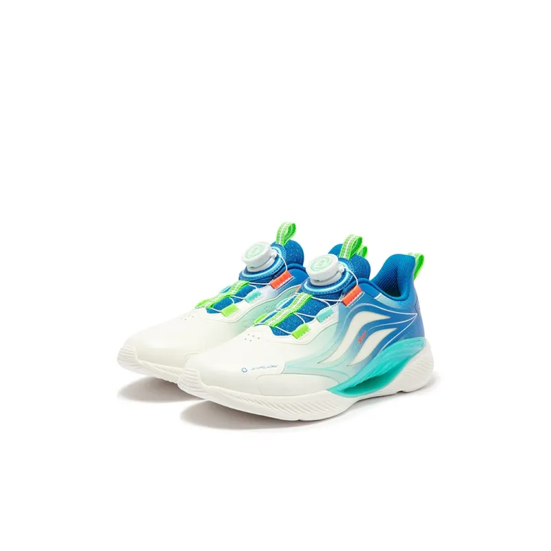 XTEP Qing Feng 5.0 Anti Slip Wear Resistant Low Top Kids' Running Shoes Sail White Prussian Blue Kids'-1