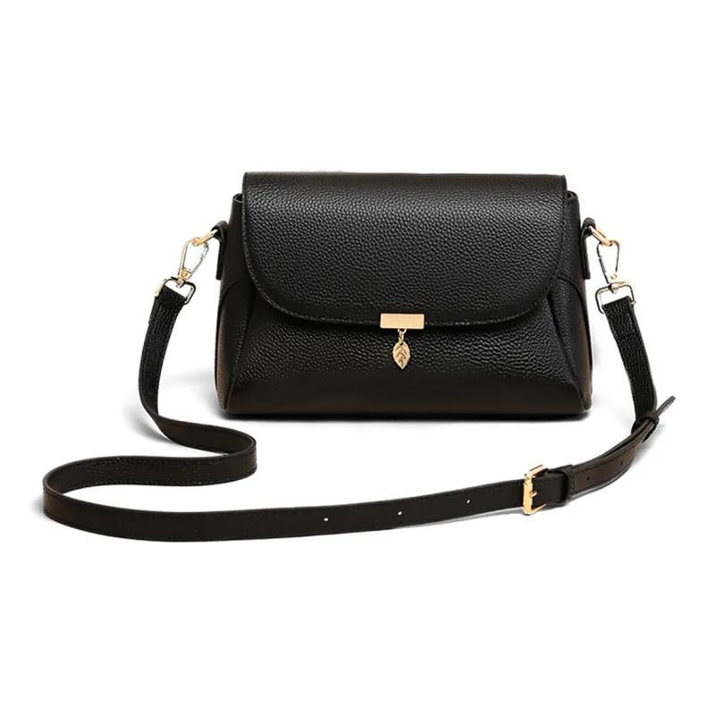COMELY Cow Leather Patchwork Synthetic Leather Shoulder Bag Crossbody Bag Regular Women's Black-3
