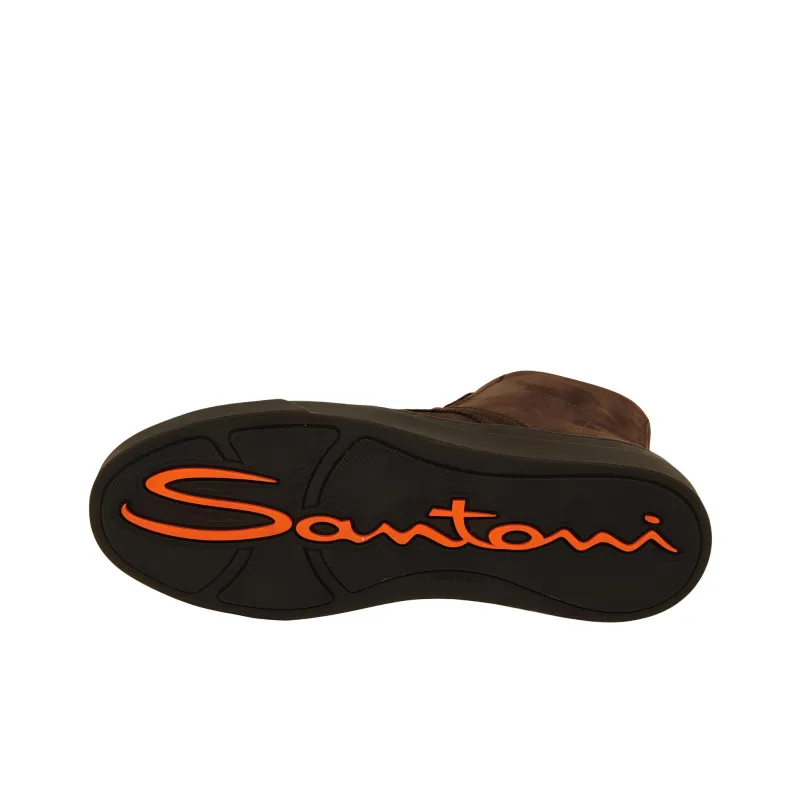Santoni Juan High-Top Skateboard Shoes Men's Brown-6