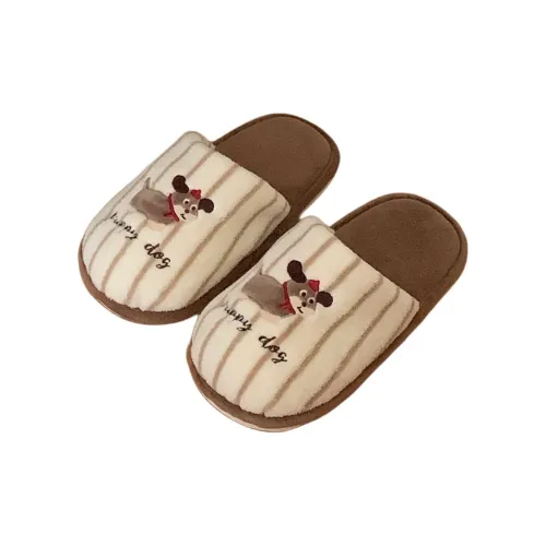 SHIGUDE Cotton Slippers Unisex Brown