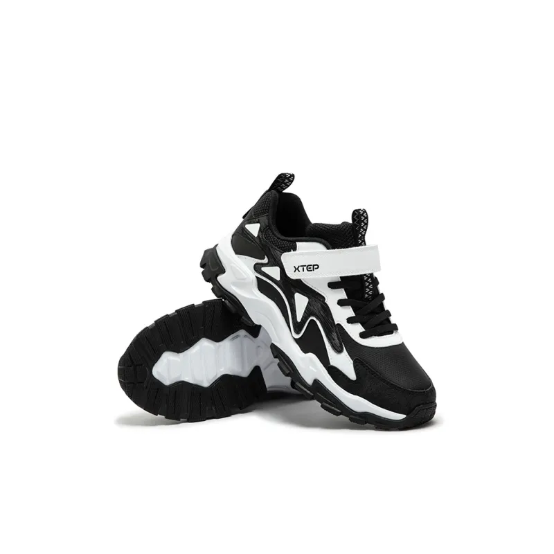 XTEP Non slip Support Low Top Kids Lifestyle Shoes Black Tejidos Blanco Kids'-4