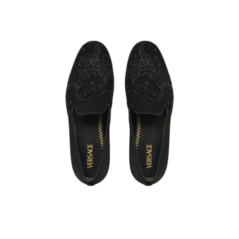 FANSIZHE Barocco Medusa Loafers Men's Black-3